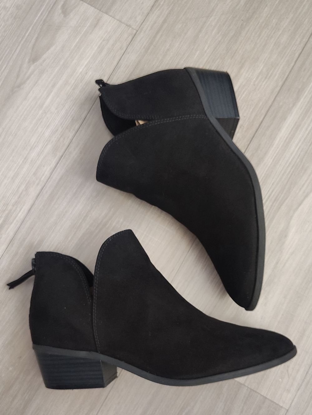 Old Navy Black Suede Ankle Booties
